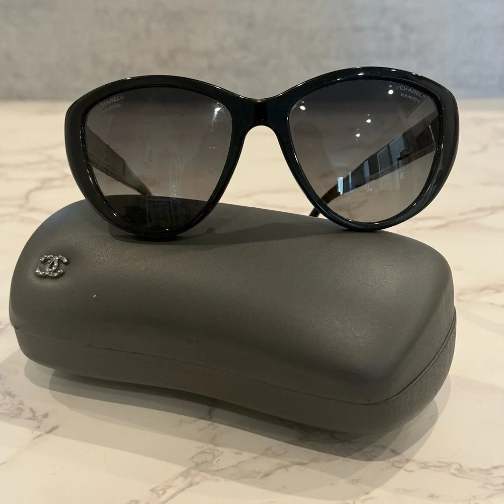 Chanel Cat Eye Acetate & Strass Metal Sunglasses - Picture 3 of 7